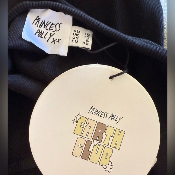 NWT Princess Polly Black Ribbed Maja Mini Dress in Size 6 - Picture 10 of 10